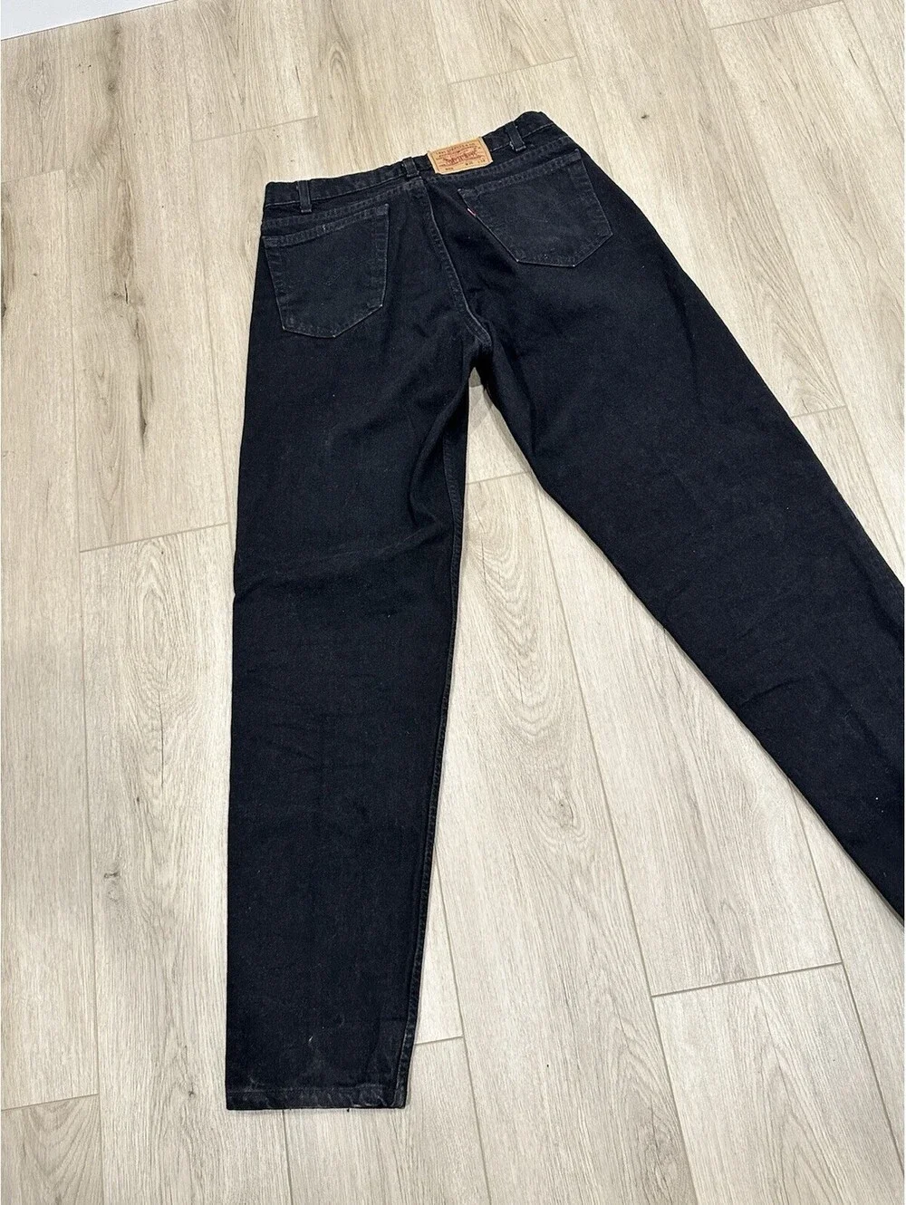 Vintage Levis 550 Jeans Mens 34x34 Black Denim Cotton Straight Relaxed Made USA